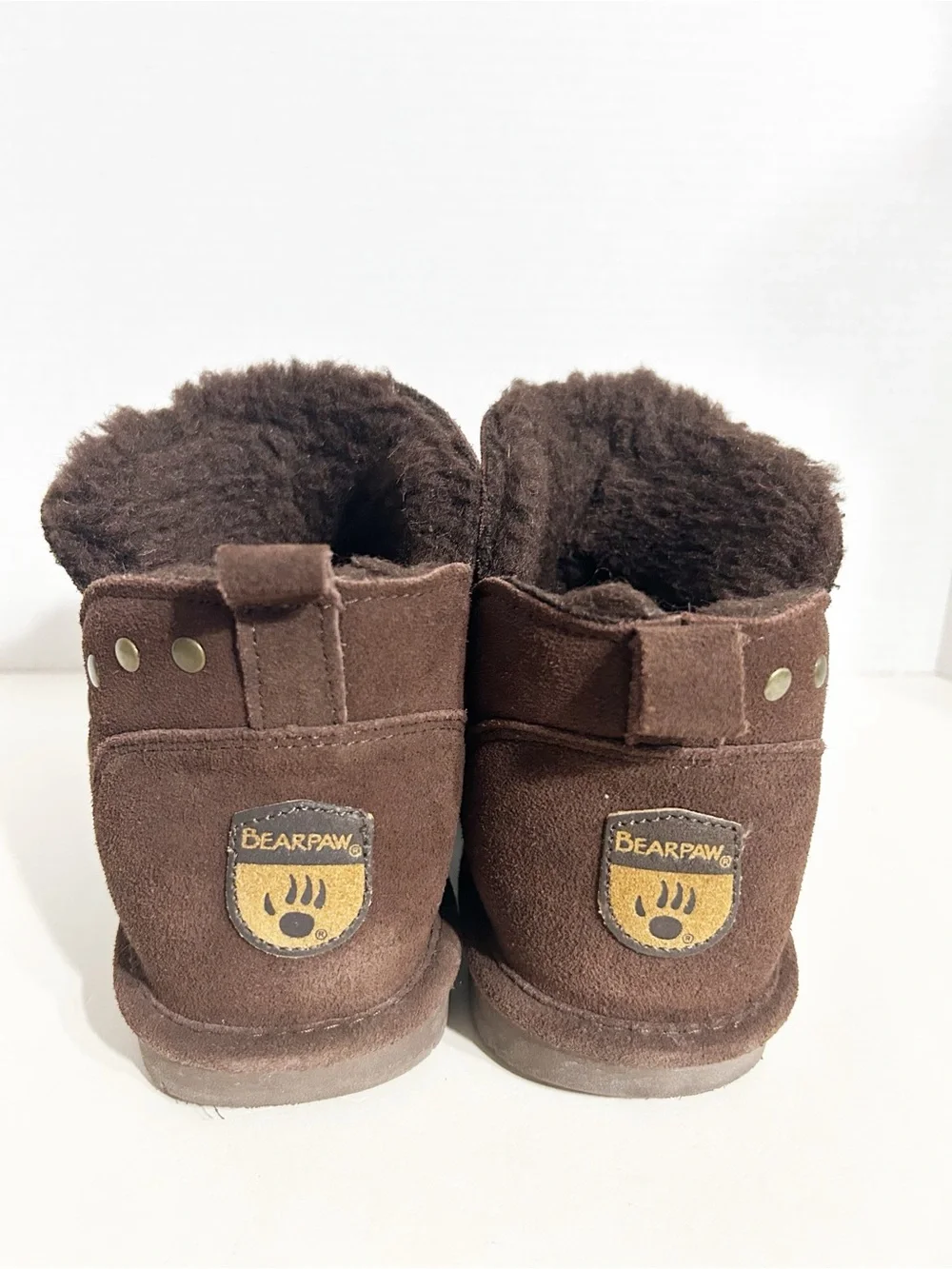 Bearpaw Annabelle Ankle Chocolate Brown SuedeLeather Boots Polyester Wool Lining
